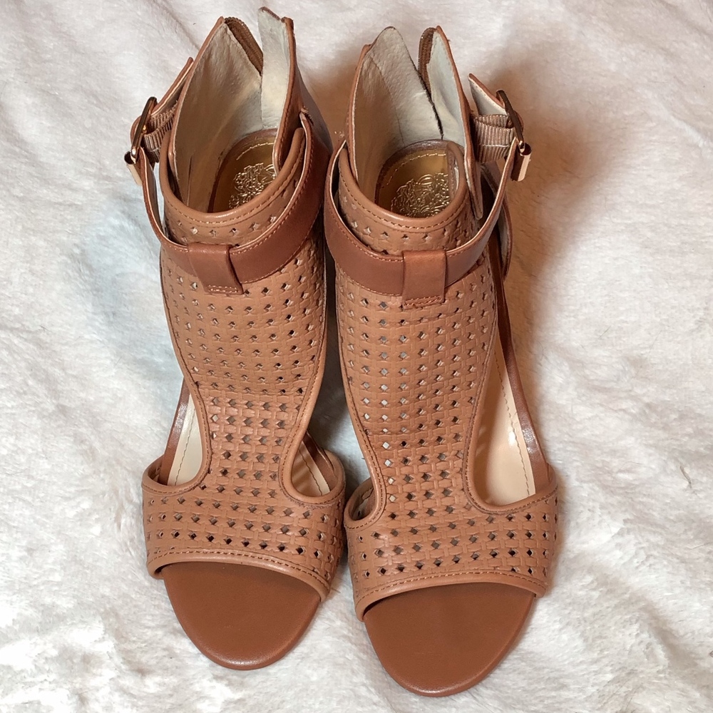 Vince Camuto "Pearli" Mid Heel Perforated Sandals